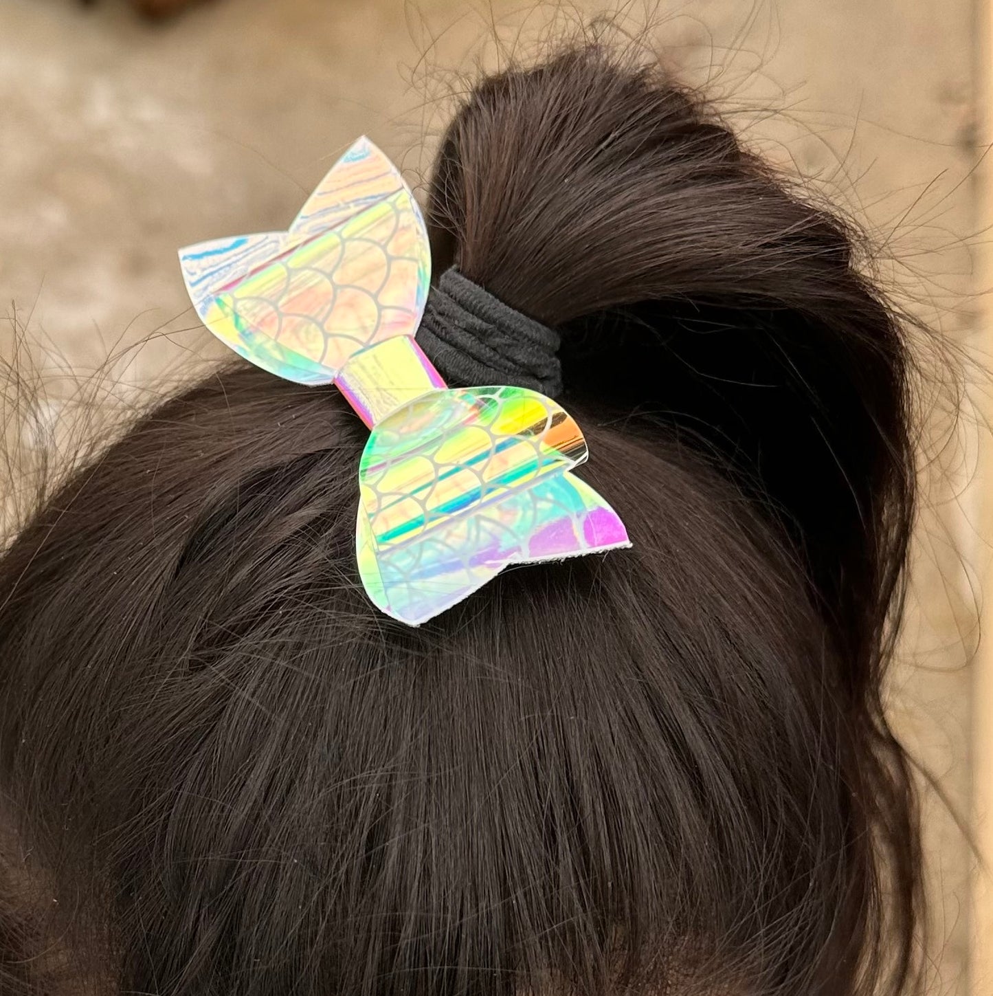 Holographic mermaid scale bow
