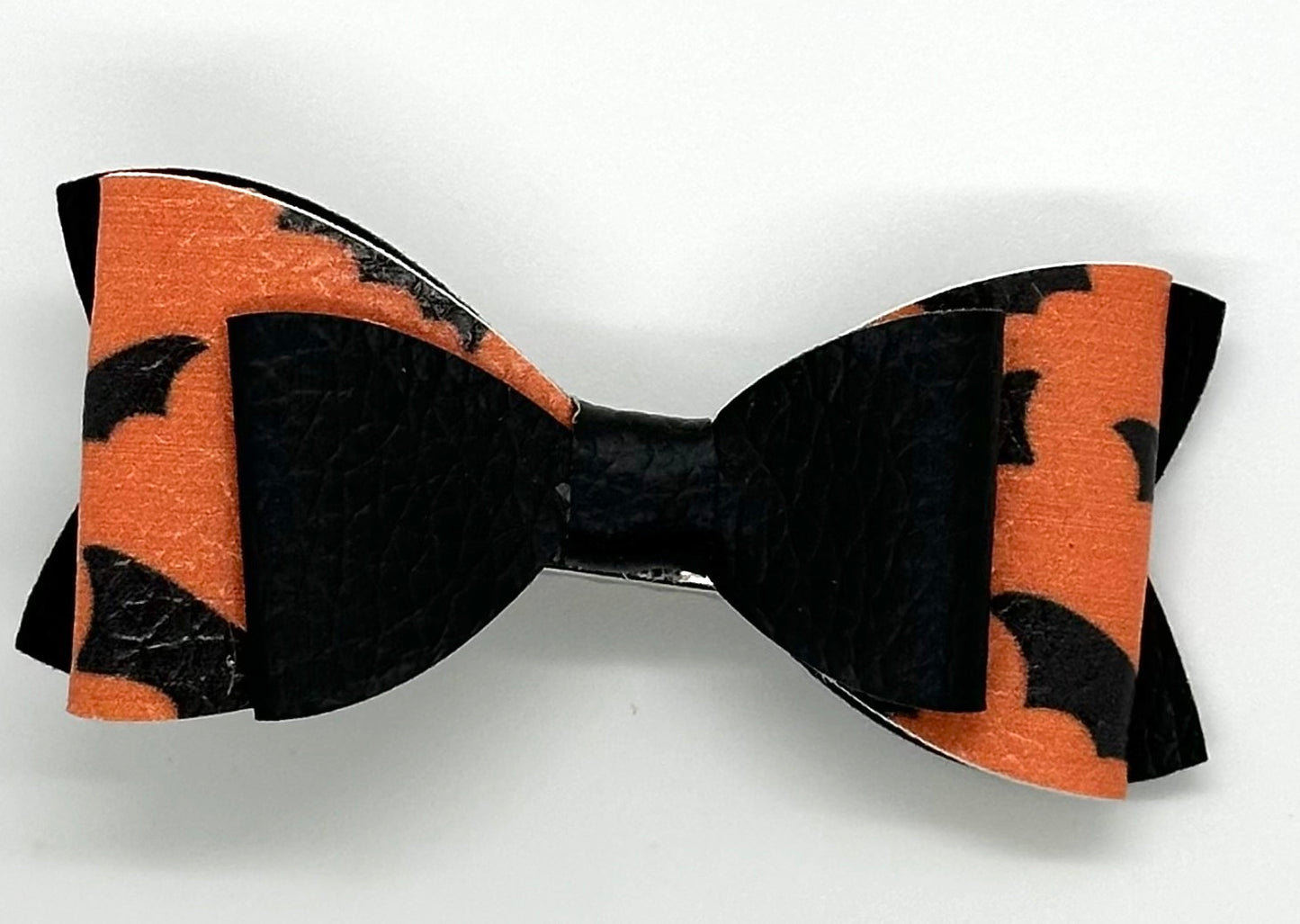 Bats on orange and black hair bow