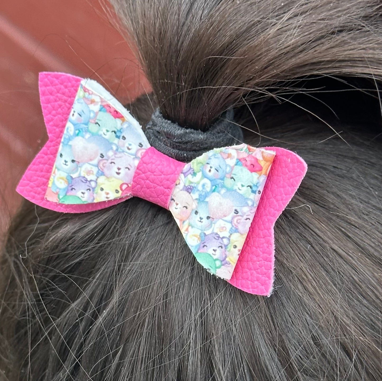Colorful bears hair bow