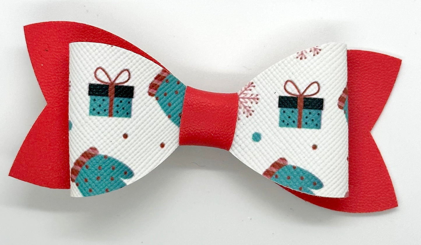 Mitten and presents hair bow