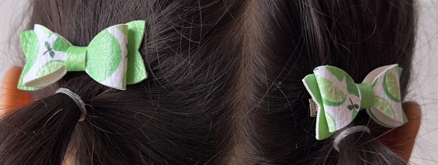 Lime 2pcs mini bows