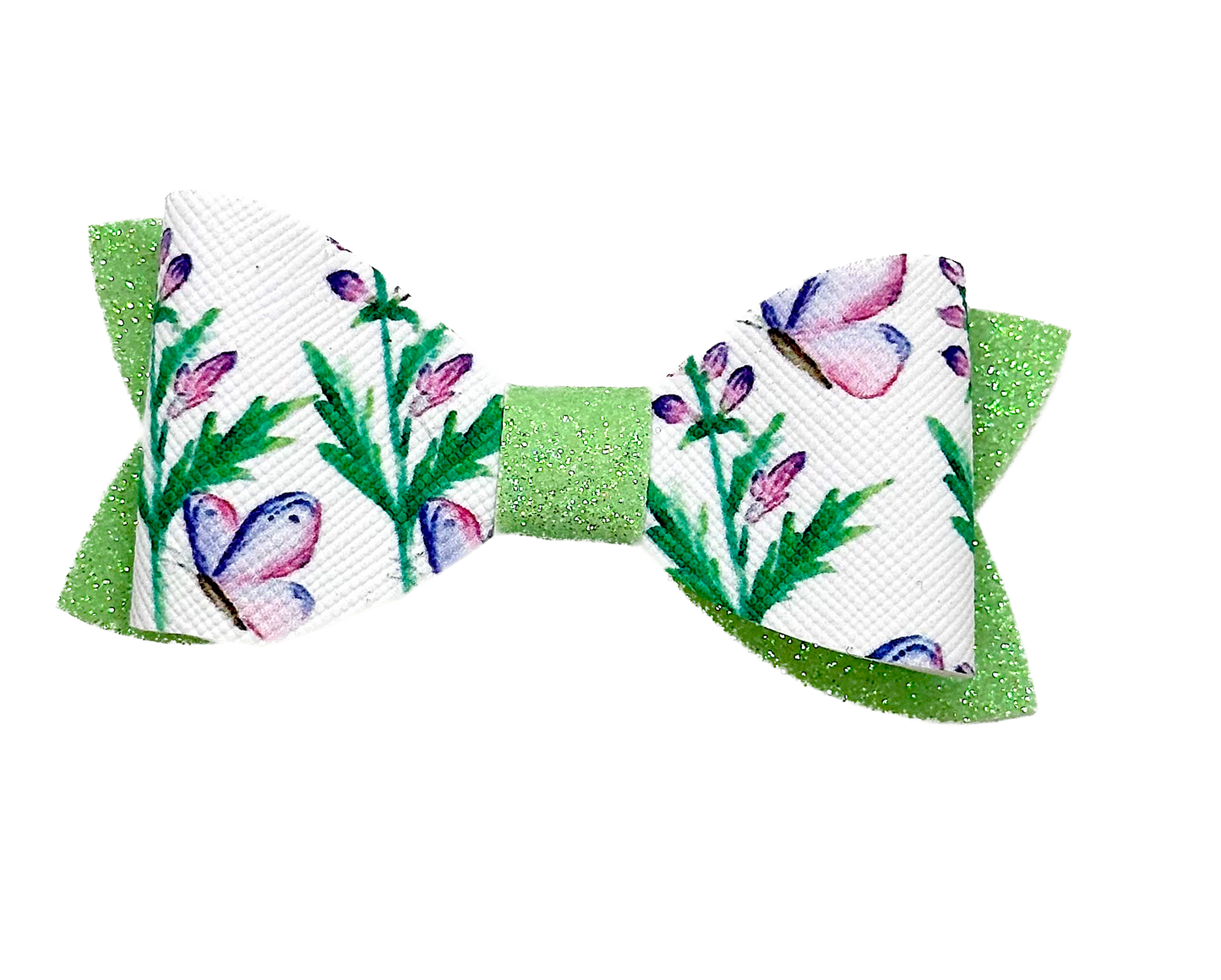 Green Butterfly hair bow