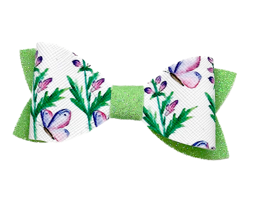 Green Butterfly hair bow