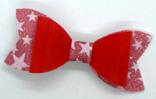 Red star glow in the dark bow