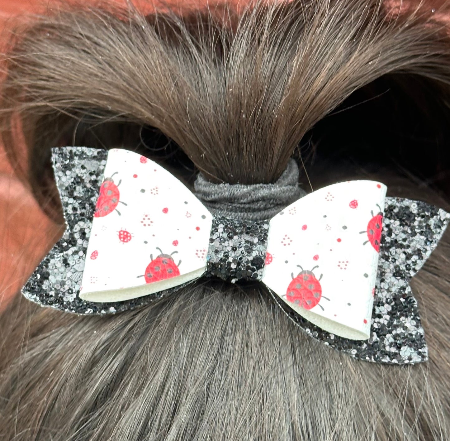 Ladybug hair bow