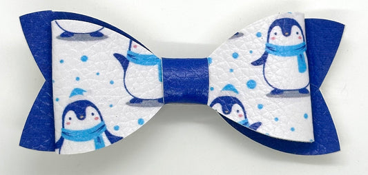 Blue penguin hairbow