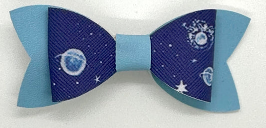 Blue space hairbow