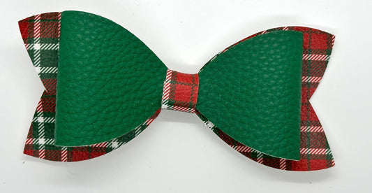 Large red and green plaid hairbow