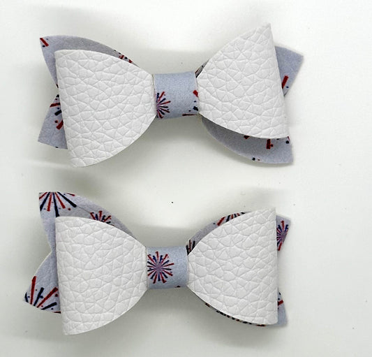 Patriotic fireworks 2pcs mini bows
