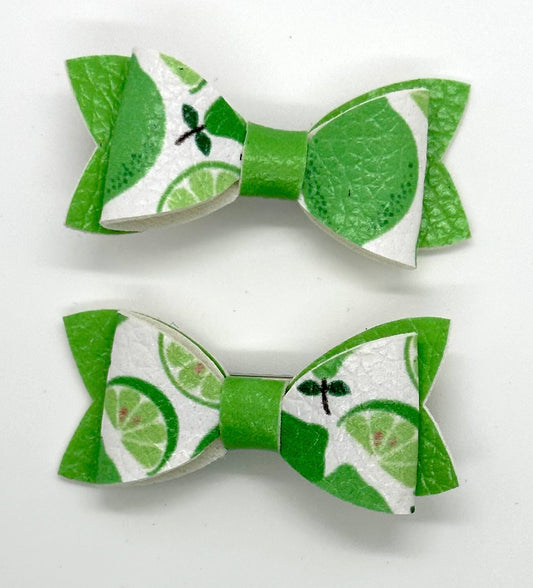 Lime 2pcs mini bows