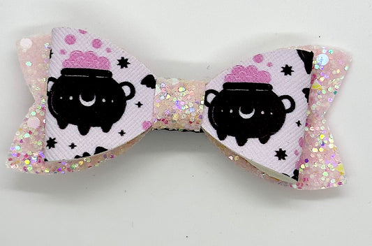 Light Pink and black potions Halloween bow