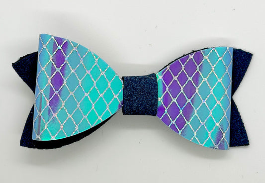 Blue glitter diamond hair bow