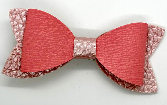 Dark salmon on metallic pink bow