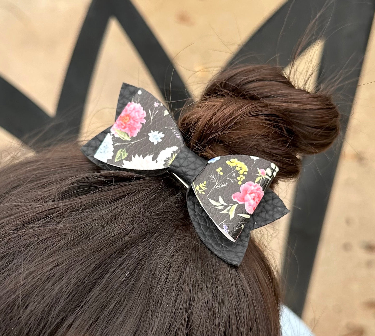 Flowers on black bow