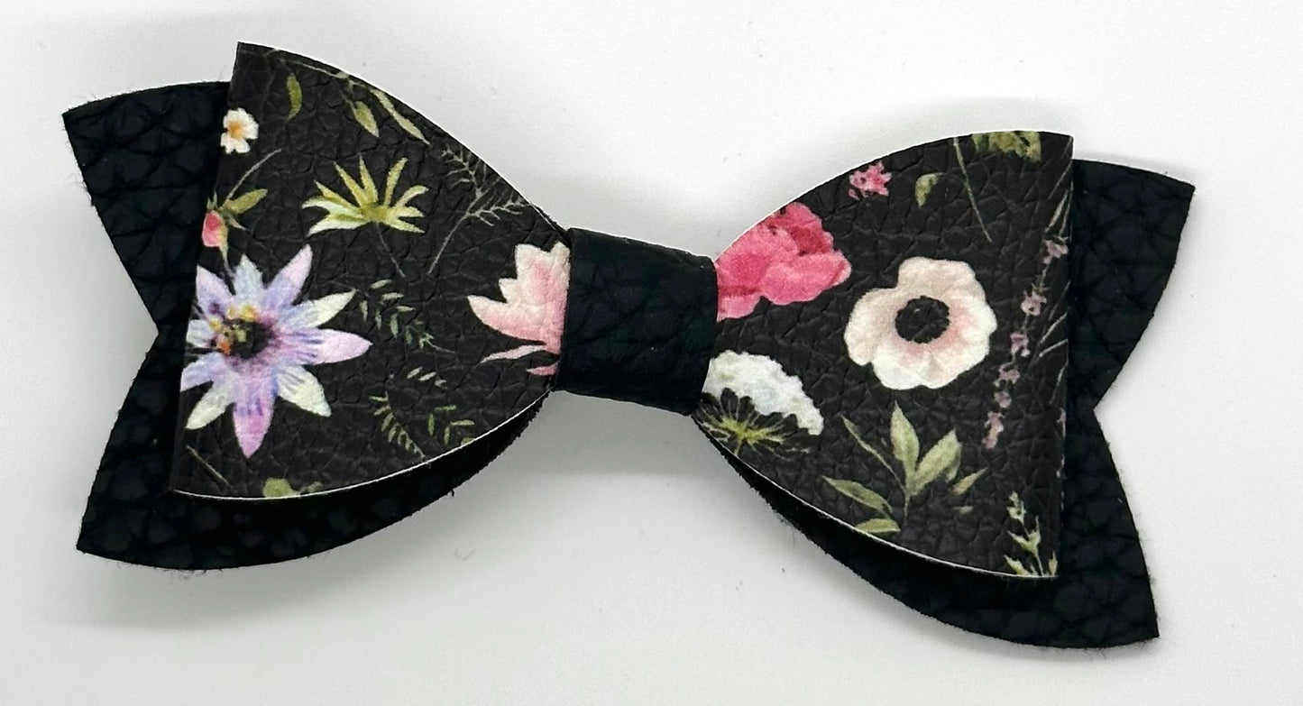 Flowers on black bow