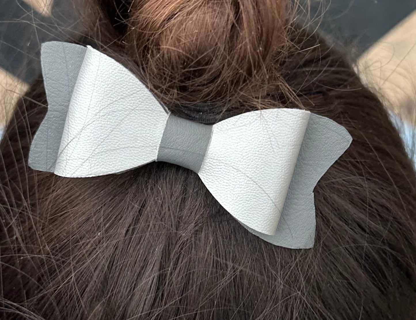 Silver on Dark Gray bow