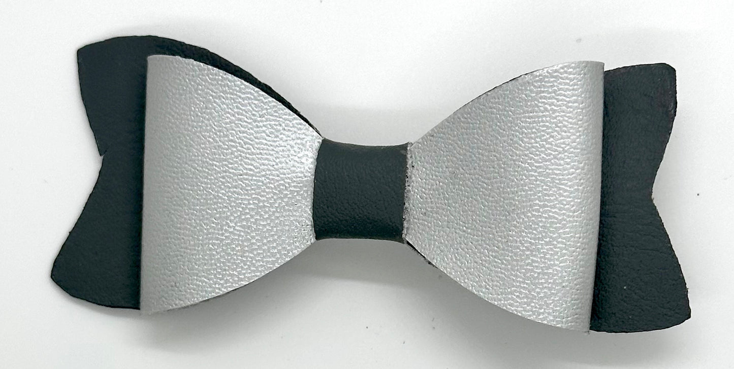 Silver on Dark Gray bow