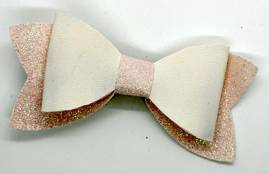 White on pink glitter bow